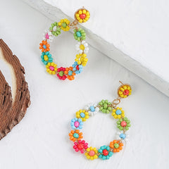 Bohemian Hoop Earrings Beaded O Shape