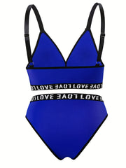 Plus Size Sexy Lingerie Set Women's Plus Letter Tape Wireless Bra & Panty