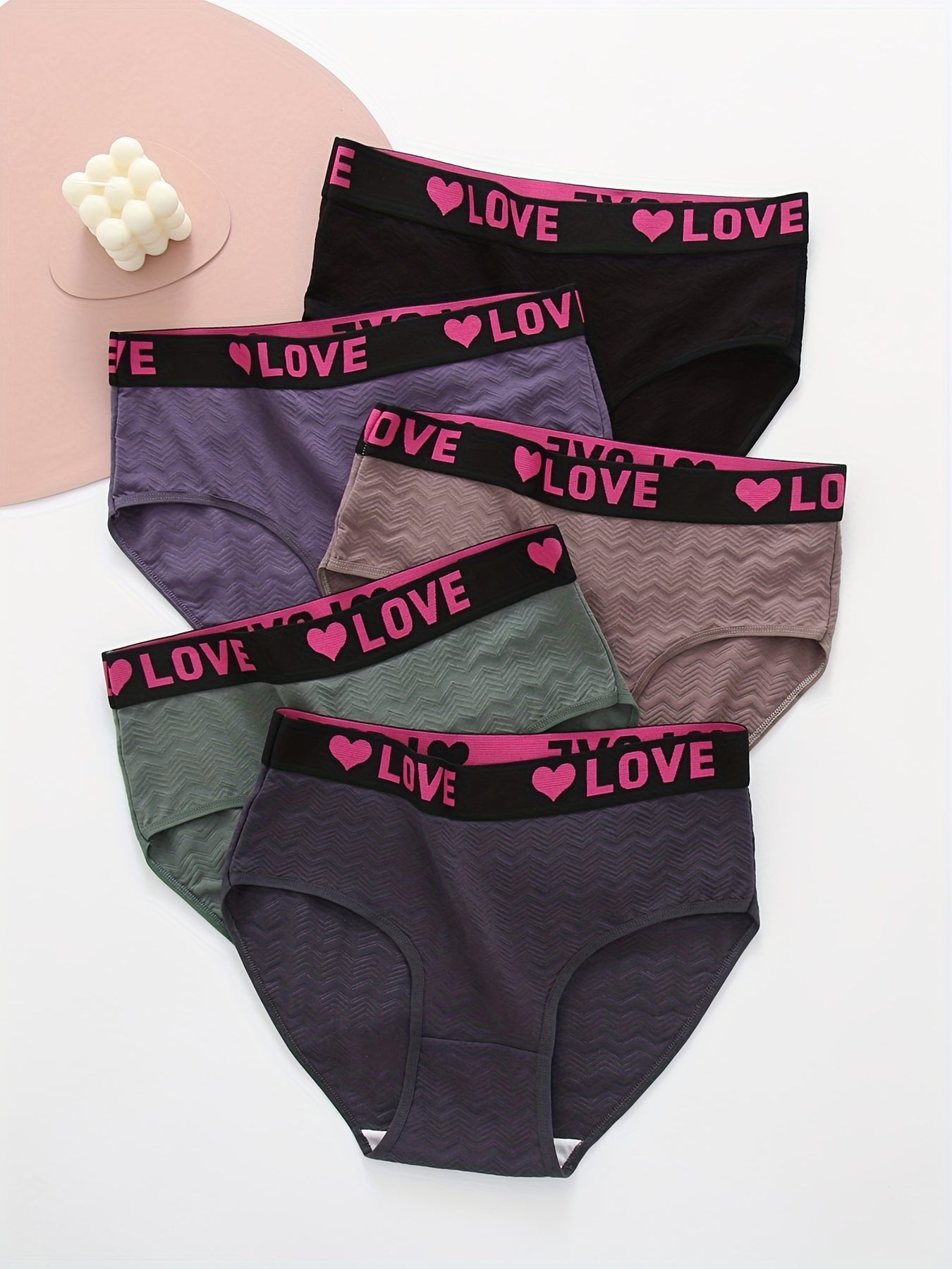 5 Pack Plus Size Briefs Women's Soft Breathable Medium Stretch Panties