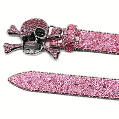 Skull High end Gun Glass Inlaid Diamond Alloy PIN Silver Street Style