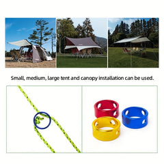 9pcs Aluminum Cord Adjuster Tent Windproof Rope Loop