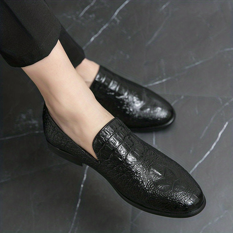 Men's Croc Embossed Loafers Slip On Lightweight Shoes