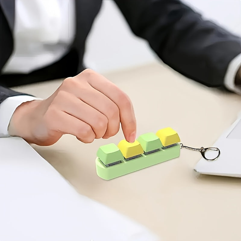 Colorful Keyboard Key Keychain with Plastic Relaxation Tool