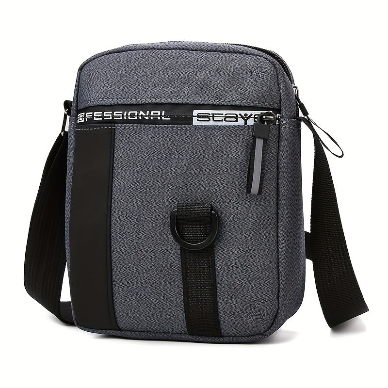 Mini Canvas Crossbody Bag Letter Zipper Mobile Phone Bag