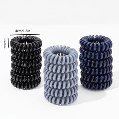 18 Pcs Spiral Hair Ties Coil Hair Ties Phone Cord Hair Ties Ponytail Hair Coils
