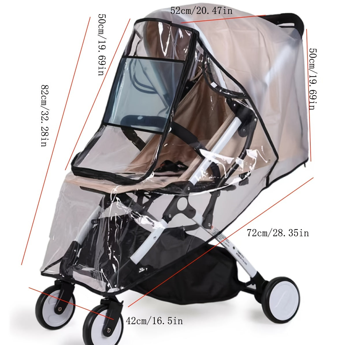 Baby Stroller Rain Cover - Travel Snowproof Dustproof Breathable Windproof