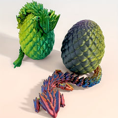 Mini Dragon & Egg Set with Articulated Joints - Desktop Decor