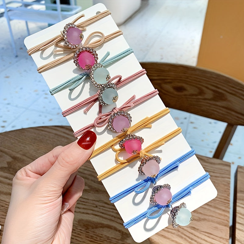 Crystal Beaded Hair Tie Hair Rope Ponytail Holder Hair Accessories
