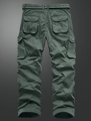 Men's Straight Leg Cargo Pants with Solid Flap Pockets