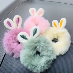 10pcs Plush Rabbit Ear Hair Ropes Random