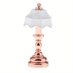 1:12 Scale Metal Table Lamp Vintage Style Bedside Replica for Dollhouse