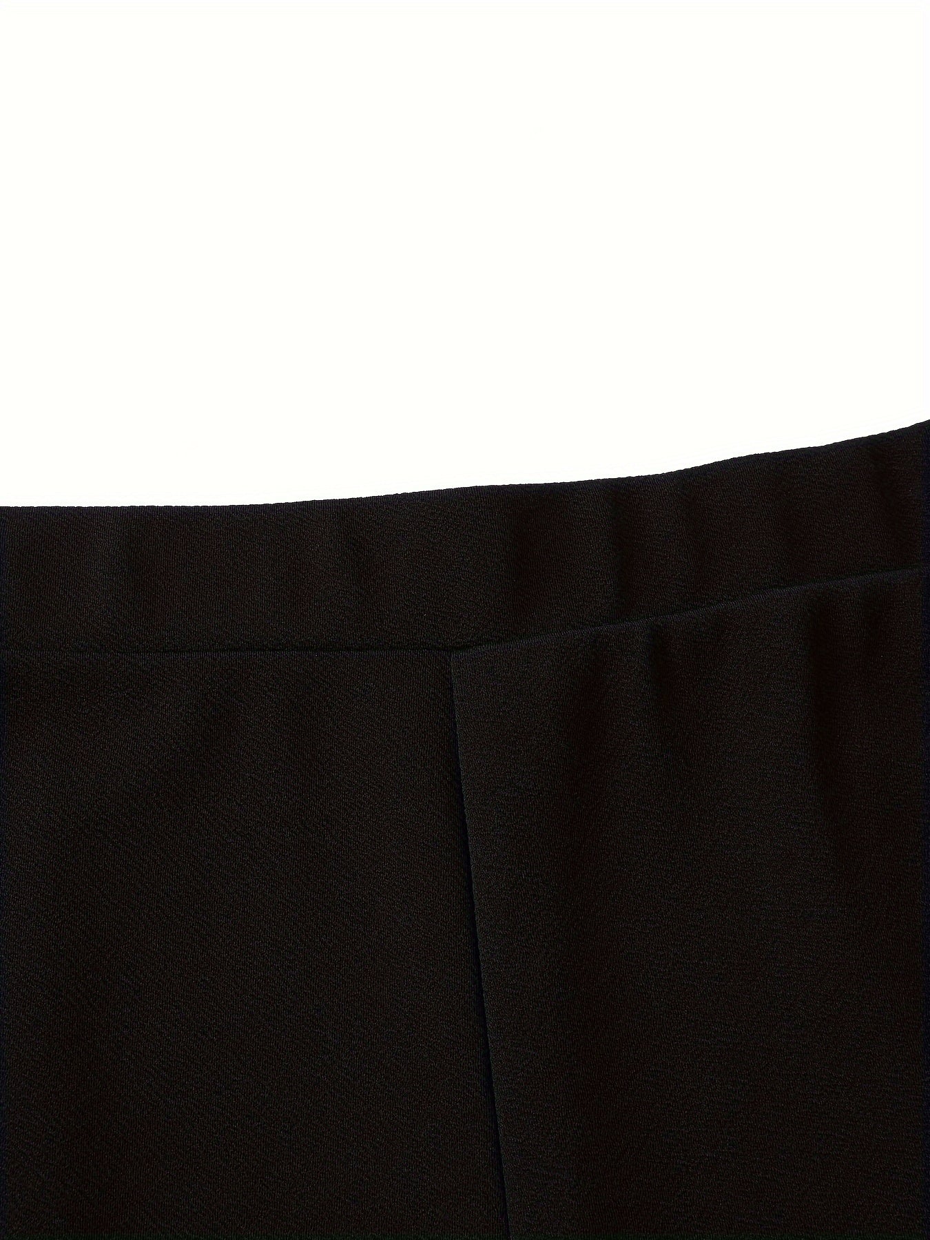  Solid Flared Leg Stretch Trousers