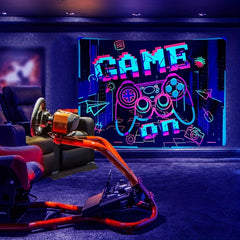 Fluorescent UV Light Tapestry Wall Hanging - Game Night Party Design