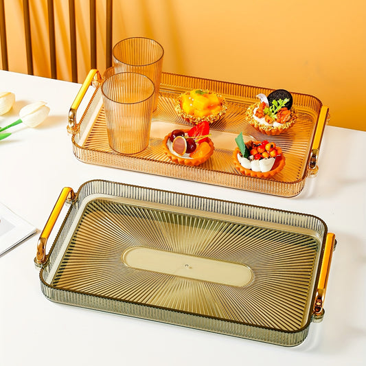 Rectangular Tray Double Handles Tea Cup Holder Home Decor