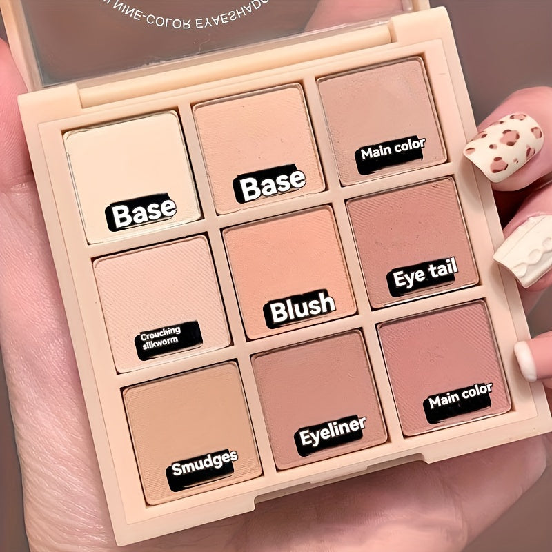 9 Shade Nude Eyeshadow Palette Matte & Shimmer Finishes