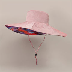 Tie Dye Print Reversible Sun Hat Wide Brim Bucket Hat UV Protection