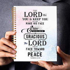 Artistic Font Bible Verse Notebook Light Colored Background 13x21 cm