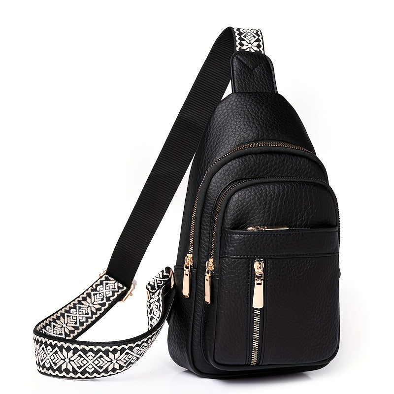 Women's Vintage Chest Bag PU Leather Crossbody Bag