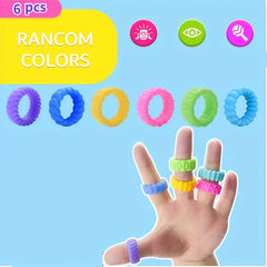 6pcs Dopamine Silicone Sensory Ring Fidget Toy