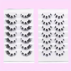 7 Pairs Fluffy Cat Eye Faux Mink Lashes