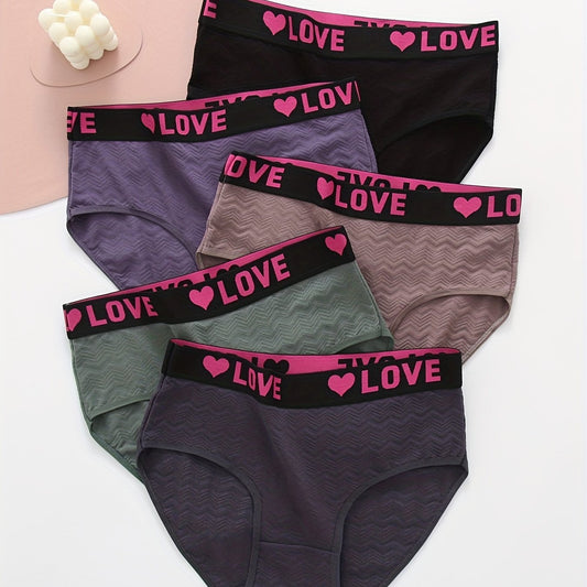 5 Pack Plus Size Briefs Women's Soft Breathable Medium Stretch Panties