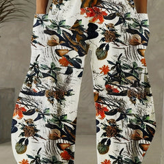 Floral Print High Rise Wide Leg Pants