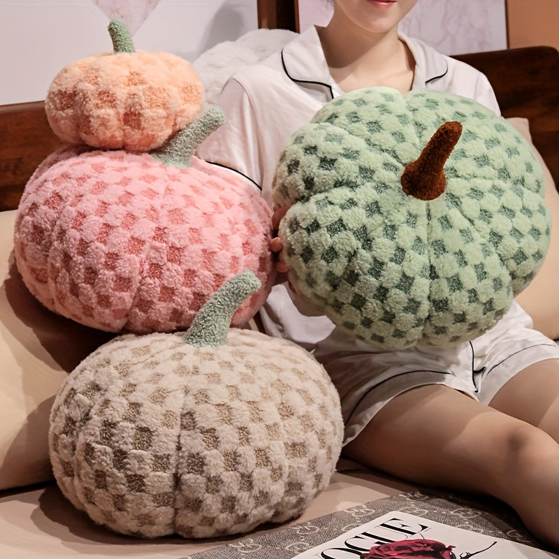 3D Pumpkin Plush Pillow Fluffy Halloween Decor Cushion