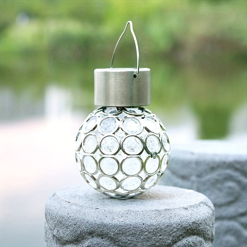 Solar Powered Outdoor LED Pendant Light Hollow Lawn Garden Decoration