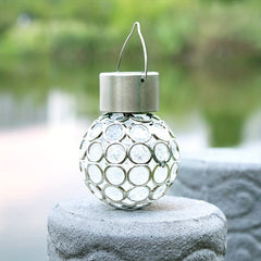 Solar Powered Outdoor LED Pendant Light Hollow Lawn Garden Decoration