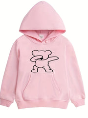 Hip Hop Bear Print Boys Hoodie for Spring Fall