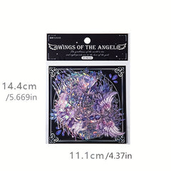 20pcs Angel Wings Theme Stickers Shimmery Glitter Self-adhesive PET Plastic