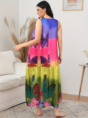  Butterfly Print Tank Dress