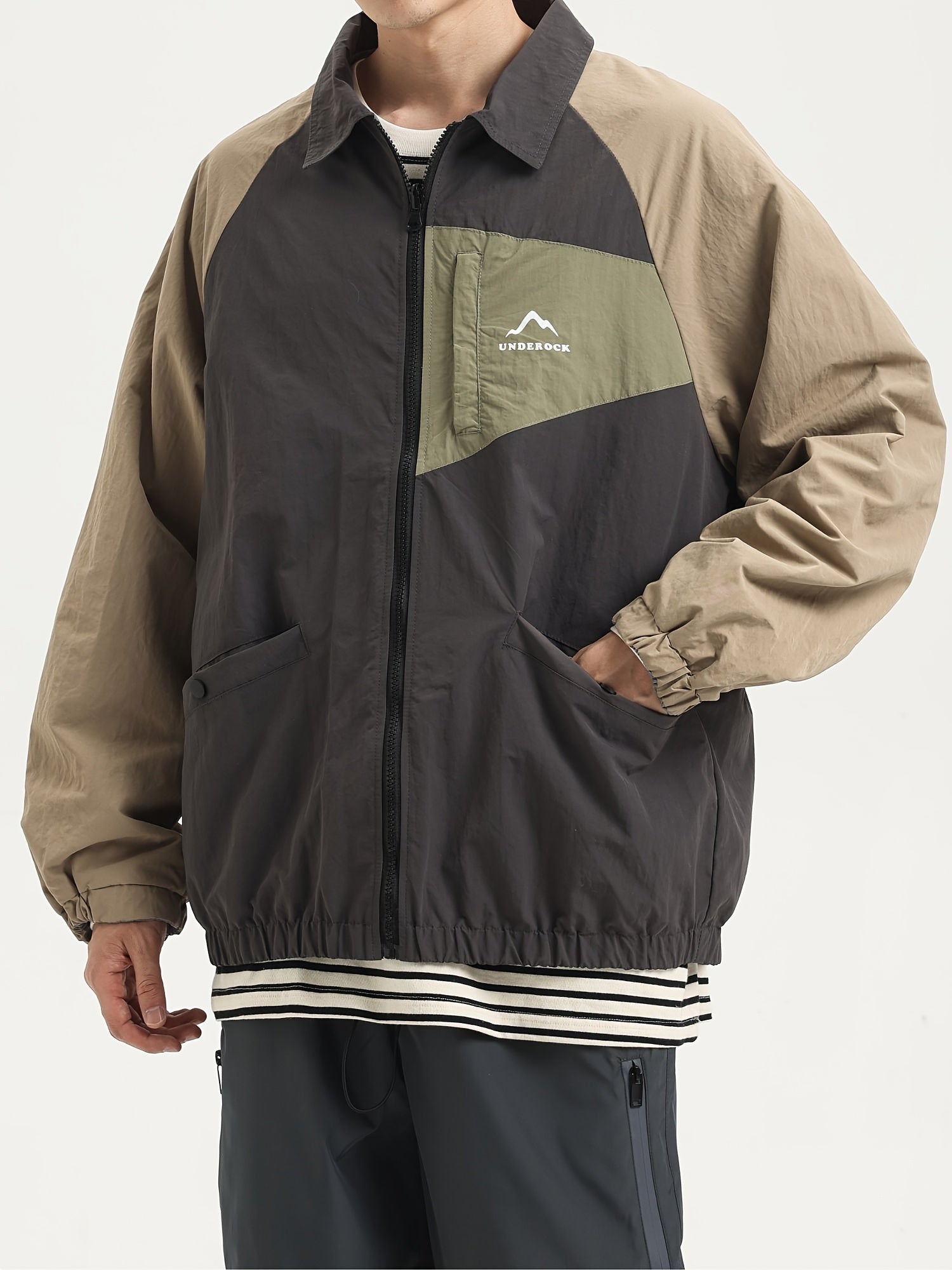 Men's Reversible Jackets Windproof Waterproof Casual Jacket