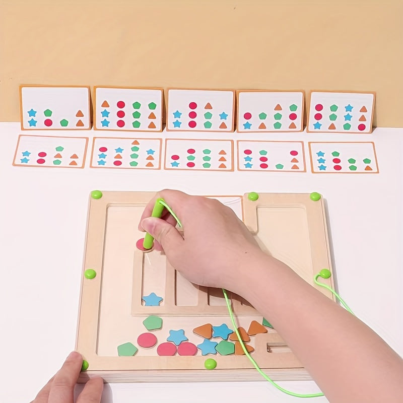 Shape Matching Game Educational Maze Apricot Cream Red Green