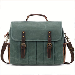 Waterproof Leather Laptop Briefcase Large Crossbody Bag