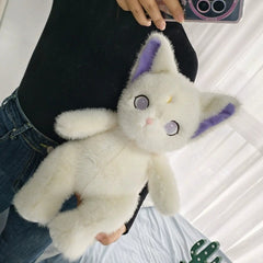 Soft Fluffy Witch Cat Plush Doll Magical Kitten Toy with Pastel Colors