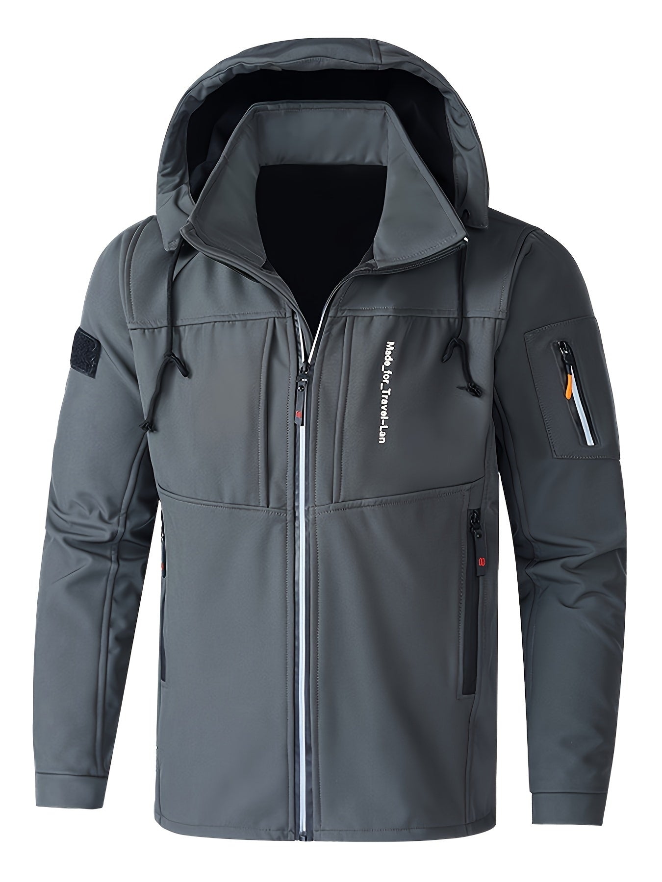 Men's Outdoor Windbreaker Jacket Hooded Waterproof Warm Climbing Jacket