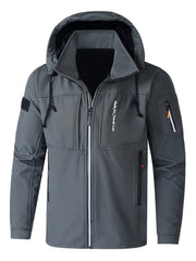 Men's Outdoor Windbreaker Jacket Hooded Waterproof Warm Climbing Jacket