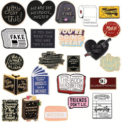 10pcs Cartoon Brooches Newspaper Book Brooch