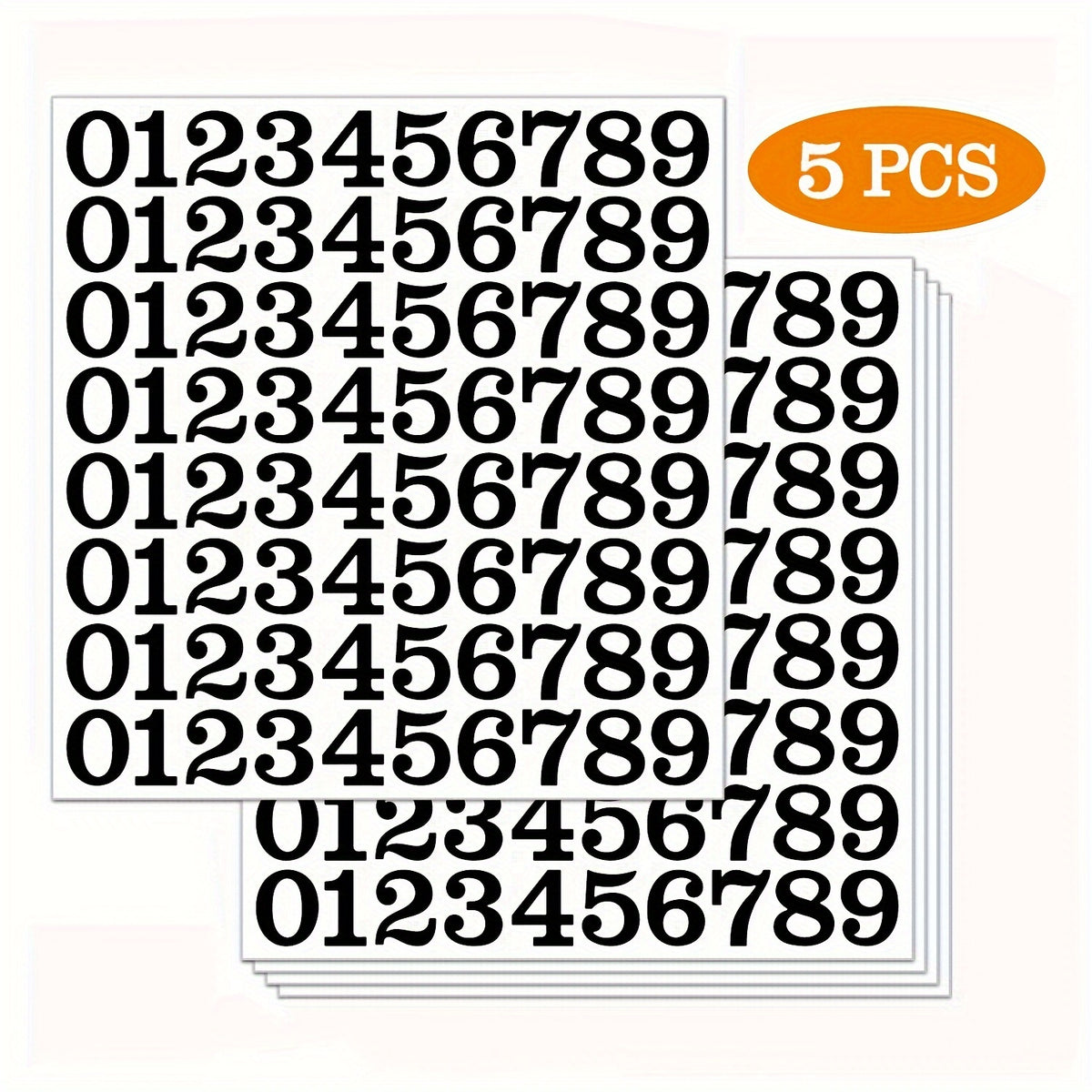 Vinyl Number Decals 1 Inch Pre Cut Pack of 5 Sheets