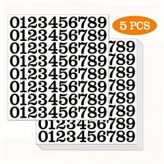 Vinyl Number Decals 1 Inch Pre Cut Pack of 5 Sheets