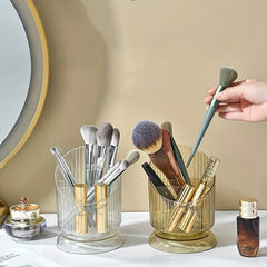 3 Compartment Makeup Brush Holder for Desk Vanity Bathroom