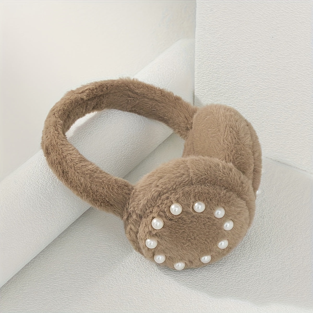 Foldable Pearl Accent Earmuff for Women