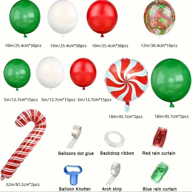 153pcs Christmas Balloon Garland Arch Kit Christmas Party Balloons