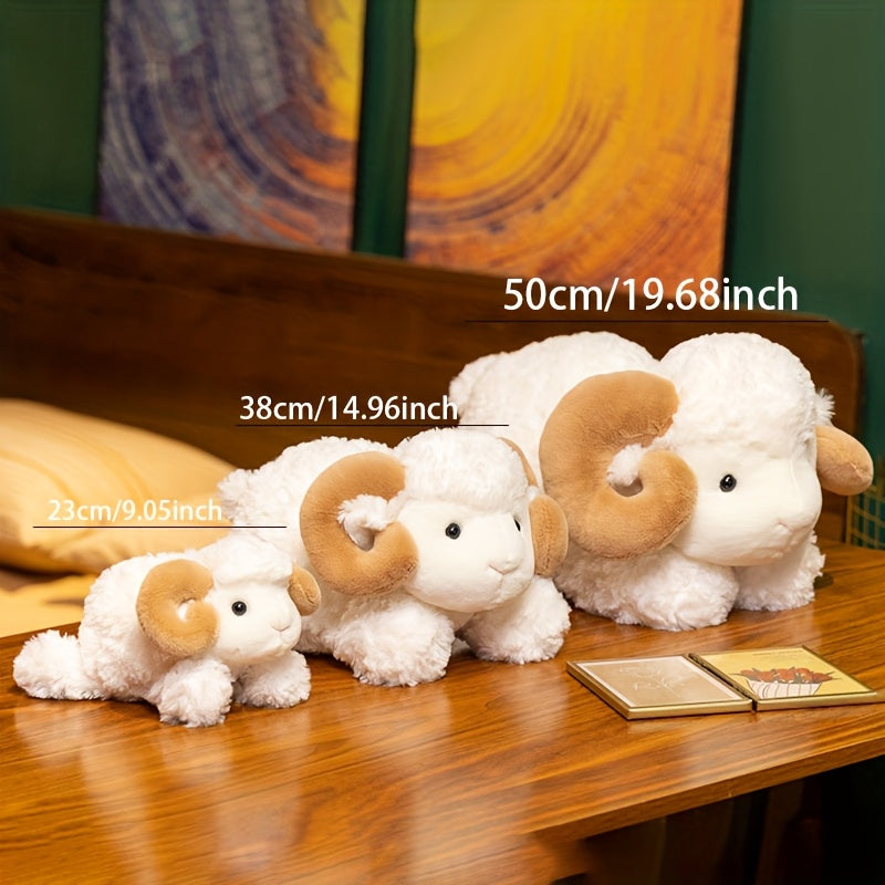 Realistic Plush Goat & Cow Stuffed Animal Soft Fluffy