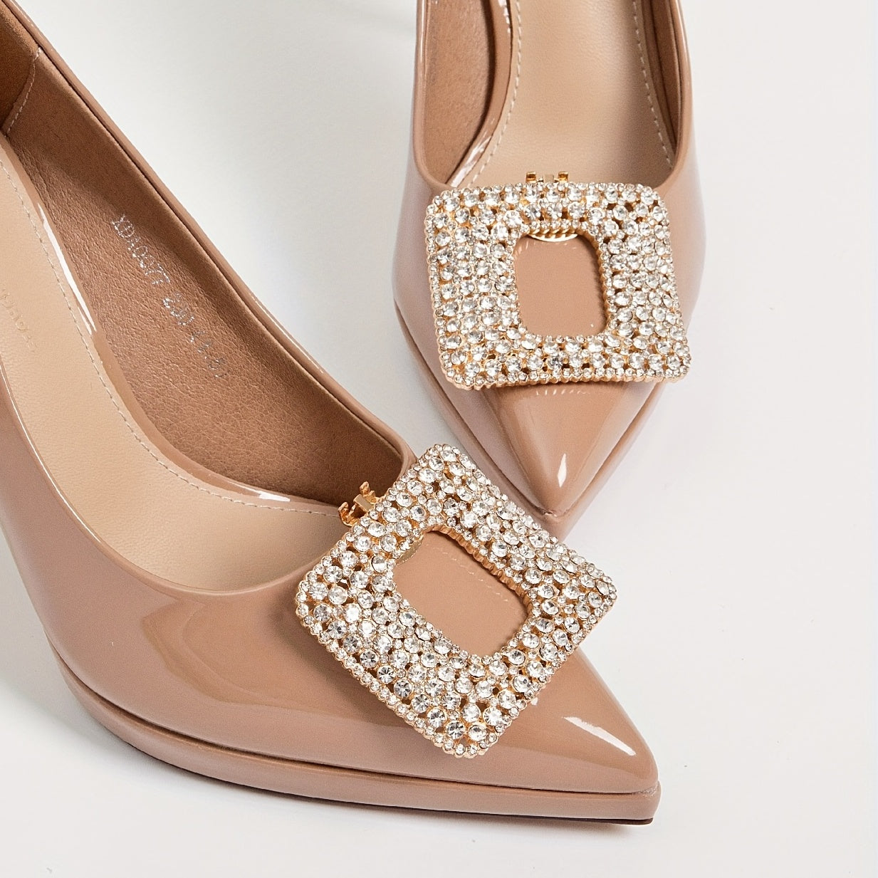 2pcs Square Rhinestones Shoe Clips - Wedding High Heels Decoration