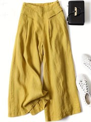  Casual Pants Women's Plus Solid Elastic Waist Loose Trousers