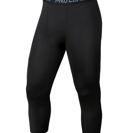 Men's Stripe Compression Pants Active High Stretch Trousers