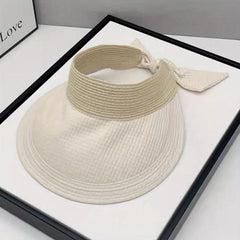 Embossed Visor Hat Wide Brim UV Protection Beach Hat