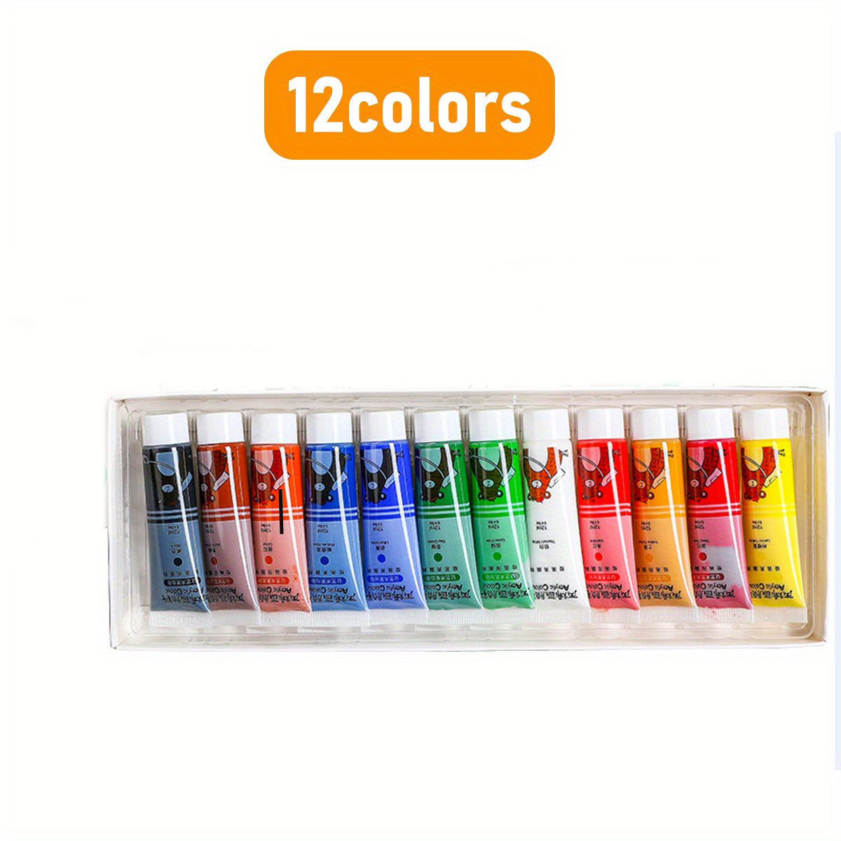 36 Colors Acrylic Paint Set Watercolor Pigments Kit for Art Beginners